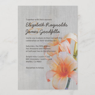 Vintage Tiger Lilies Wedding Invitations