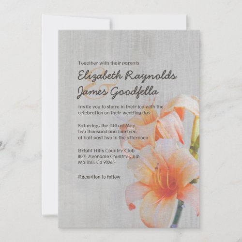 Vintage Tiger Lilies Wedding Invitations