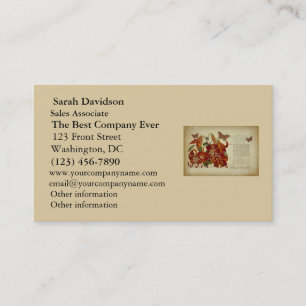 Vintage Tiger Lily Botanical Illustration Business Card