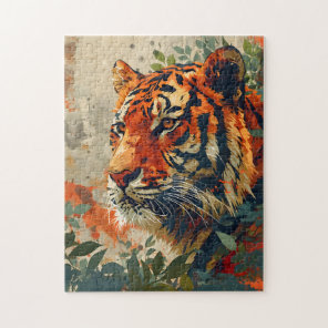 Vintage Tiger: Majestic Nostalgia Jigsaw Puzzle