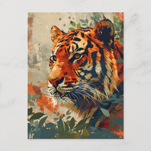 Vintage Tiger Majestic Nostalgia Postcard