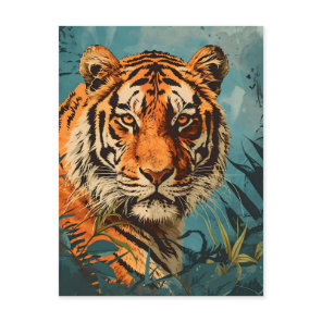 Vintage Tiger: Majestic Nostalgia Postcard