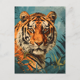 Vintage Tiger: Majestic Nostalgia Postcard