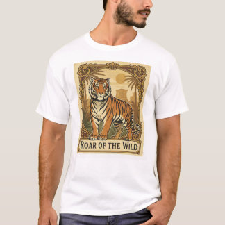 Vintage Tiger Poster – Retro Wild Roar Art T-Shirt