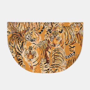 Vintage Tiger Safari Wildlife Pattern Doormat