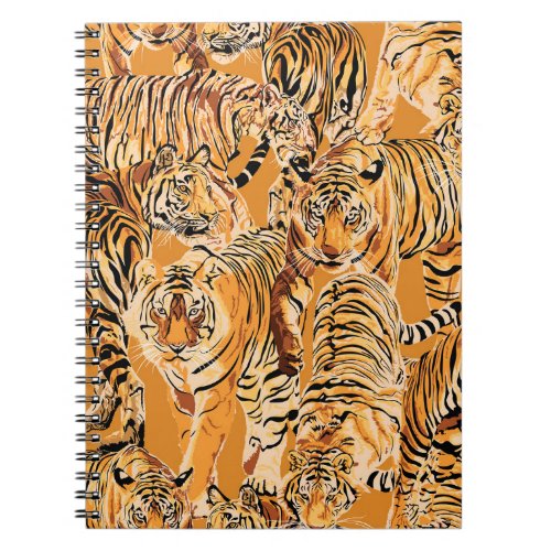 Vintage Tiger Safari Wildlife Pattern Notebook