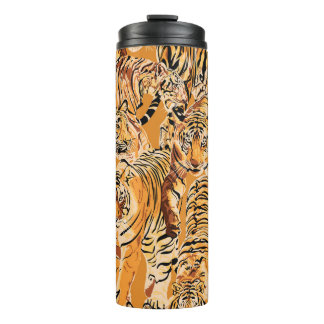 Vintage Tiger Safari Wildlife Pattern Thermal Tumbler