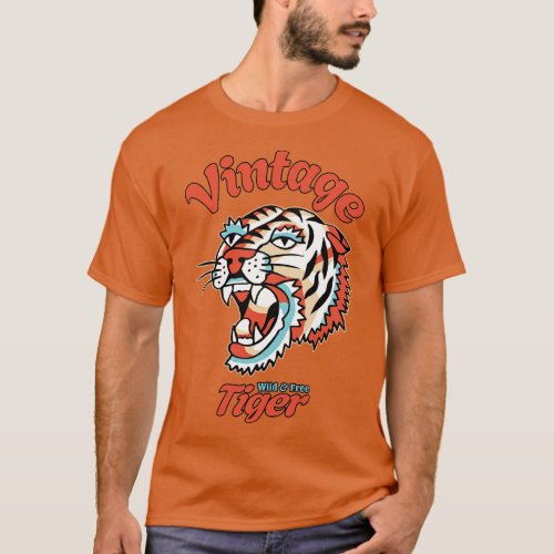 Vintage Tiger Wild Free T_Shirt