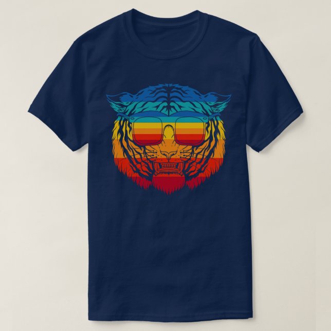 Vintage Tiger With Glasses T-Shirt (Design Front)