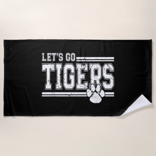Vintage Tigers School Sports Name Retro Beach Towel