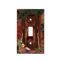Vintage Tiki Aloha Hawaiian Tropical Island Light Switch Cover