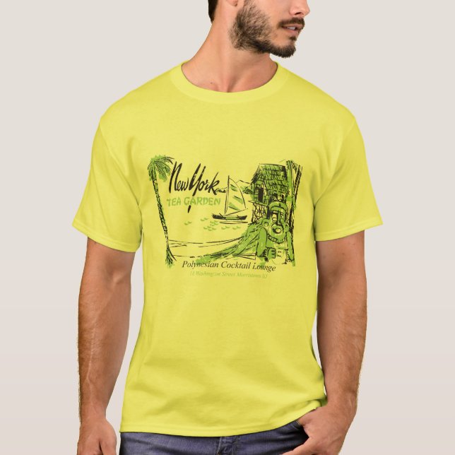 Vintage Tiki Bar New York Tea Garden  T-Shirt (Front)