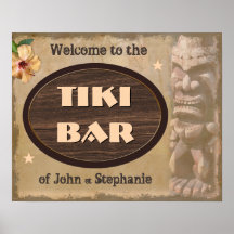 Vintage Tiki BarSign Poster with Your Name(s)