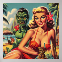 Vintage Tiki Pin Up
