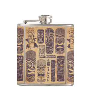 Vintage Tiki Set Flask