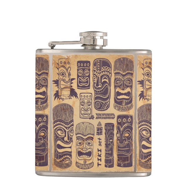 Vintage Tiki Set Flask (Front)