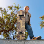 Vintage Tiki Set Skateboard Deck<br><div class="desc">Vintage Tiki (a large Polynesian carvings in humanoid form) Graphic Illustration Set.</div>