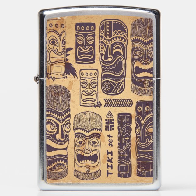 Vintage Tiki Set Zippo Lighter (Front)