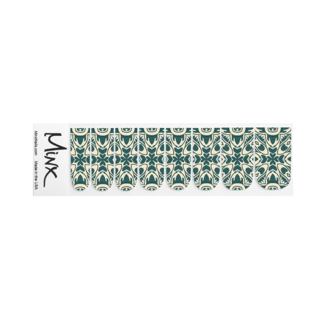 Vintage Tile Pattern Nail Decals (Left Hand)