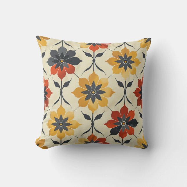 “Vintage Tile Pattern Seamless Throw Pillow” Pillow (Front)