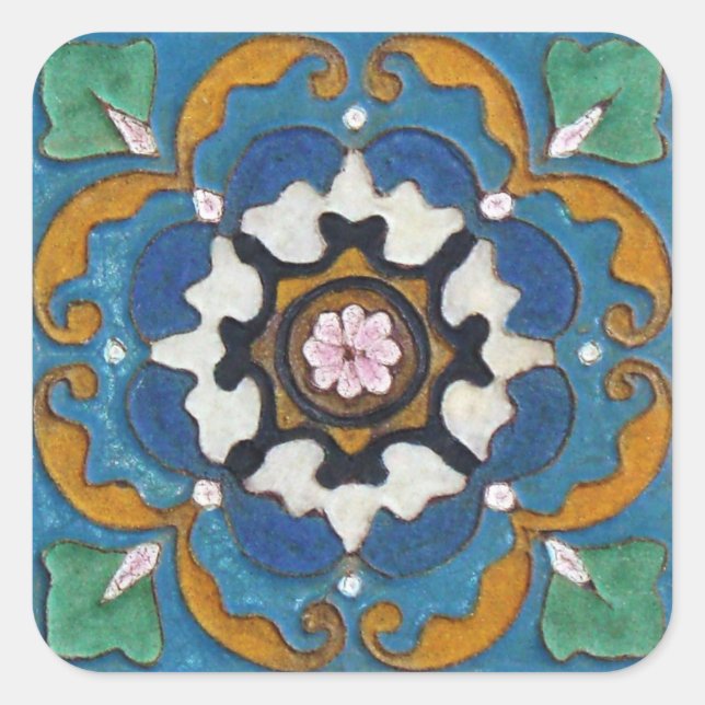 Vintage Tile Square Sticker (Front)