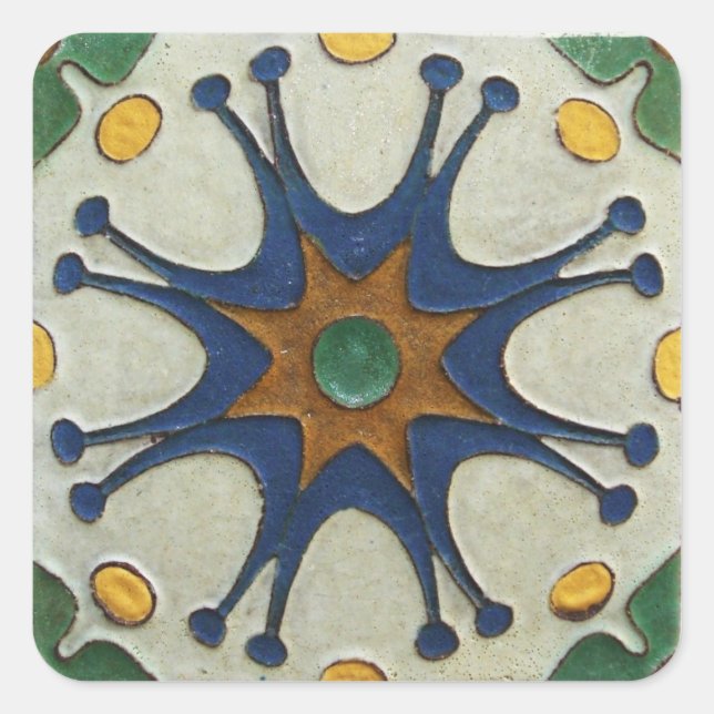 Vintage Tile Square Sticker (Front)