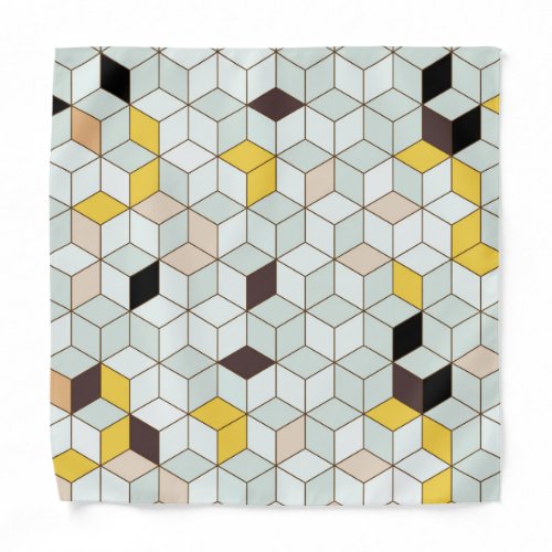 Vintage tiles geometric black white pattern bandana