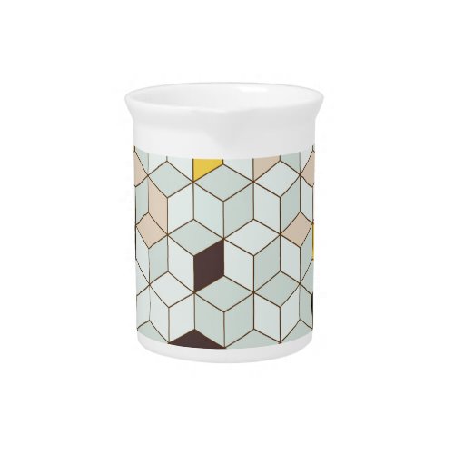 Vintage tiles geometric black white pattern beverage pitcher
