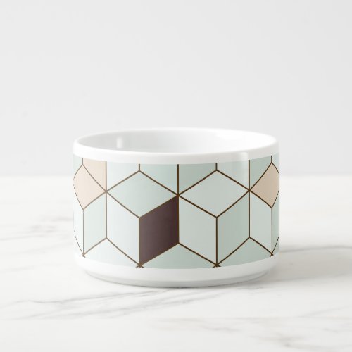 Vintage tiles geometric black white pattern bowl