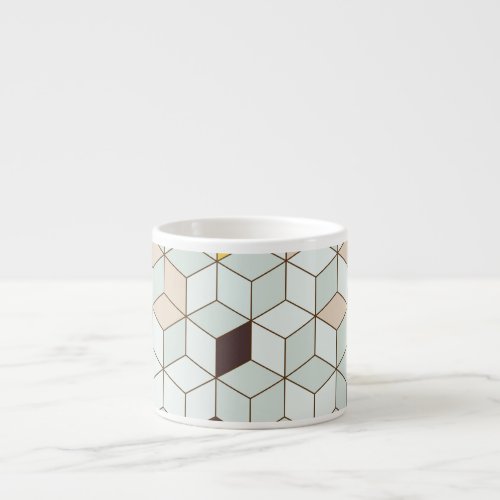 Vintage tiles geometric black white pattern espresso cup