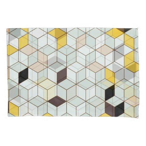 Vintage tiles geometric black white pattern pillow case