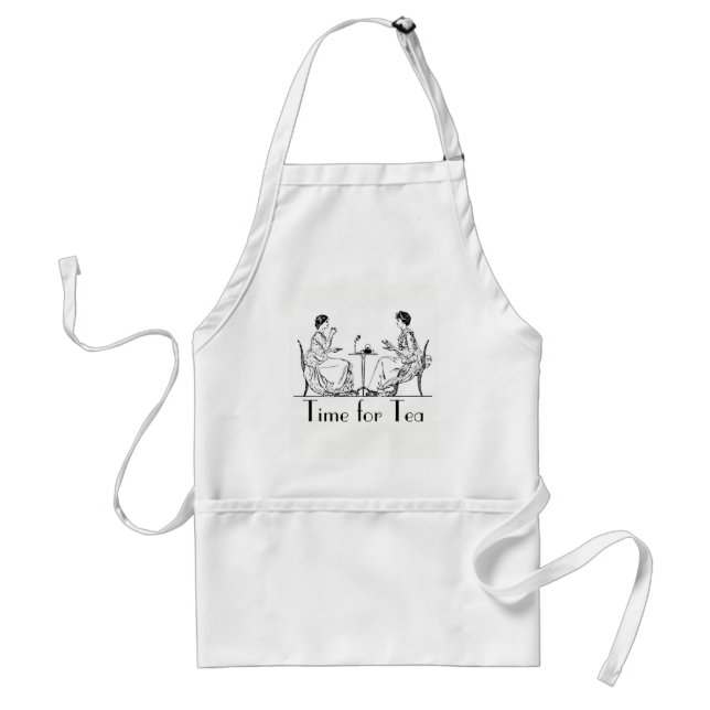 Vintage "Time for Tea" Adult Apron (Front)
