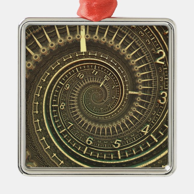 Vintage Time Machine Metal Ornament (Front)