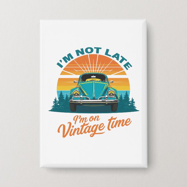Vintage Time Ride Button (Front)
