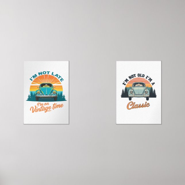 Vintage Time Ride Wall Art Sets (Front)