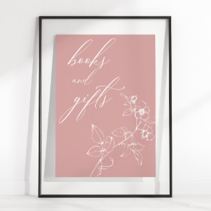 Vintage Timeless Floral Baby Shower Books Gifts Poster