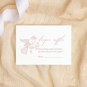 Vintage Timeless Floral Baby Shower Diaper Raffle Note Card