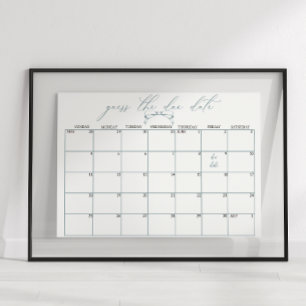 Vintage Timeless Floral Baby Shower Guess Date Poster