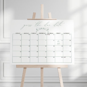 Vintage Timeless Floral Baby Shower Guess Due Date Foam Board