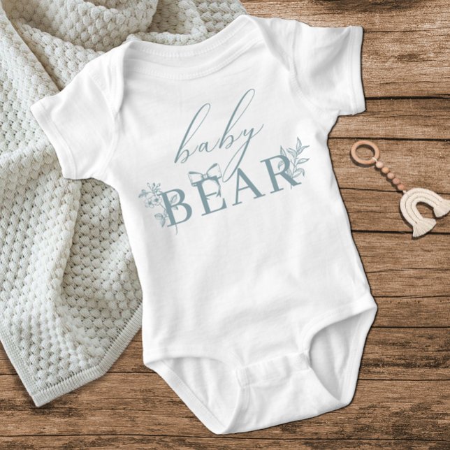 Vintage Timeless Floral Blue Baby Bear Bodysuit (Creator Uploaded)