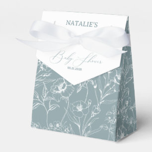 Vintage Timeless Floral Blue Baby Shower Favor Boxes