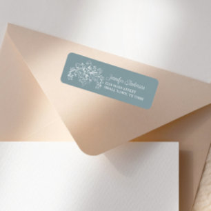 Vintage Timeless Floral Blue Baby Shower Label