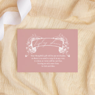 Vintage Timeless Floral Pink Baby Display Shower Note Card