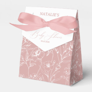 Vintage Timeless Floral Pink Baby Shower Favor Boxes