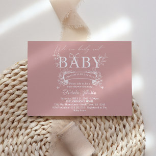 Vintage Timeless Floral Pink Baby Shower Invitation