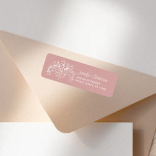 Vintage Timeless Floral Pink Baby Shower Label