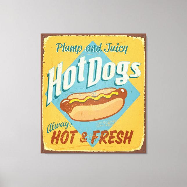 Vintage tin sign - Hot Dogs (Front)