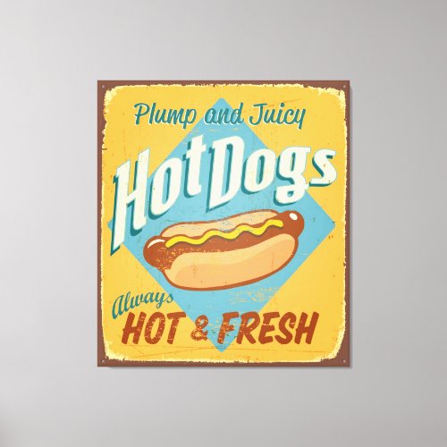 Vintage tin sign _ Hot Dogs