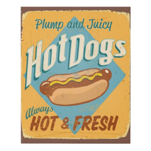 Vintage tin sign _ Hot Dogs