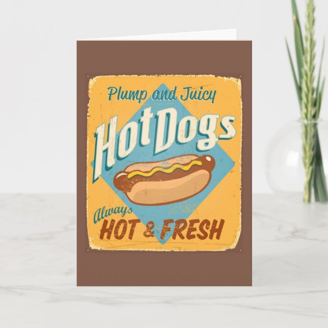 Vintage tin sign - Hot Dogs Card (Front)